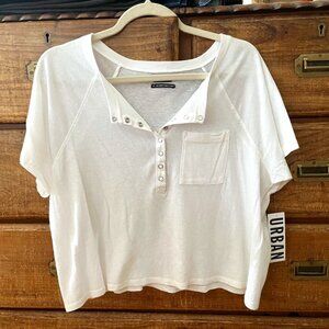 NWT Urban Outfitters Cropped Henley Top